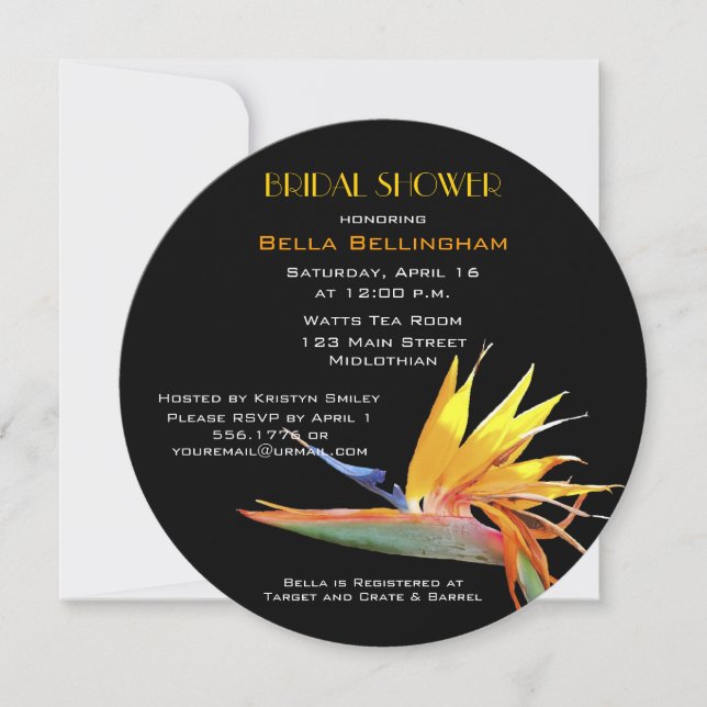 Bird of Paradise Bridal Shower Invitation (Front)