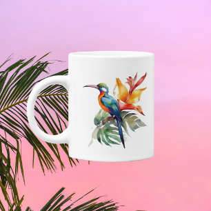 Bird of Paradise, colourful phantasy bird 'n flowe Coffee Mug