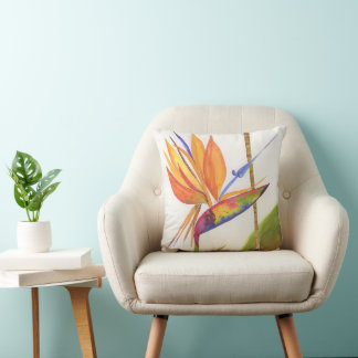 Bird of Paradise Cotton Pillow