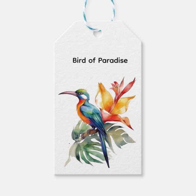 Bird of Paradise, customisable Gift Tags (Front)