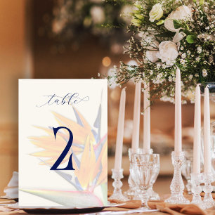 Bird of Paradise Double sided Table Number Cards