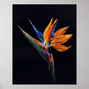 Bird of Paradise — Exotic Botanical Impasto Poster