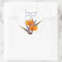 Bird of Paradise Favour Stickers Thank You
