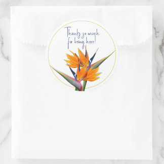 Bird of Paradise Favour Stickers Thank You