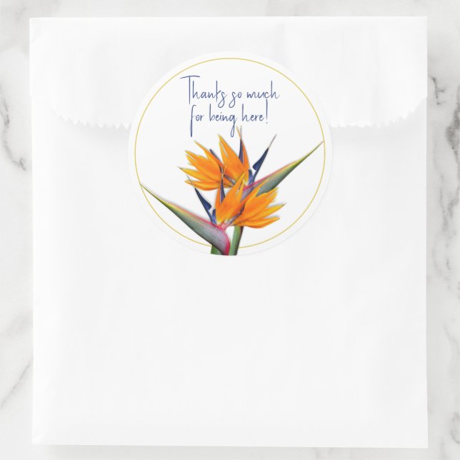 Bird of Paradise Favour Stickers Thank You (Bag)