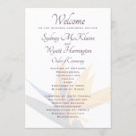 Bird-of-paradise Flat Wedding Program Template<br><div class="desc">Bird-of-paradise flowers wedding program template. Flat, white paper with text on both sides and background image of big, realistic bird-of-paradise. Text is dark purple in printed and calligraphy style fonts. A simple and elegant program which is suitable for any summer or tropical marriage ceremony. Upgrade the paper to create an...</div>