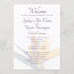 Bird-of-paradise Flat Wedding Program Template