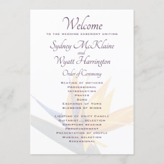 Bird-of-paradise Flat Wedding Program Template
