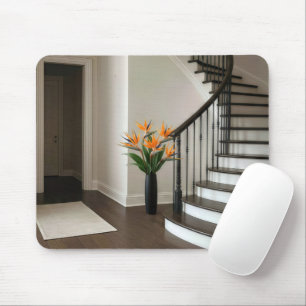 Bird of Paradise Floral Arrangement By a Staircase Mouse Mat