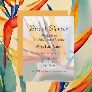 Bird of Paradise Floral Bridal Shower Invitation