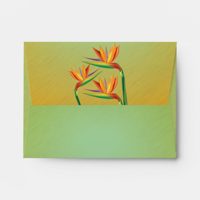 Bird of Paradise Floral Invitation Envelope (Back (Top Flap))