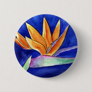 Bird of Paradise Flower Art Button or Pin