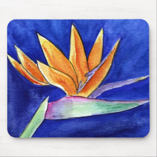 Bird of Paradise Flower Artwork Painting Mousepad
