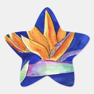 Bird of Paradise Flower Artwork Painting Sticker