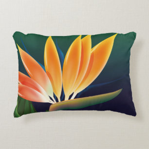 Bird of paradise flower decorative cushion
