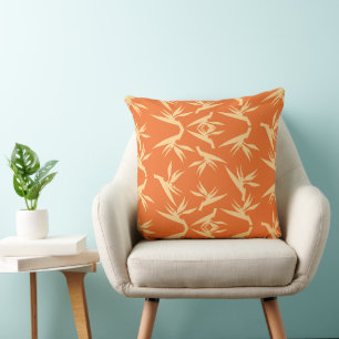 Bird of Paradise Flower Fabric Print Cushion