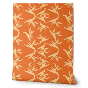 Bird of Paradise Flower Fabric Print Wallpaper