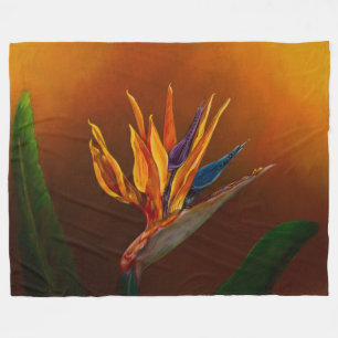 Bird of Paradise flower Fleece Blanket