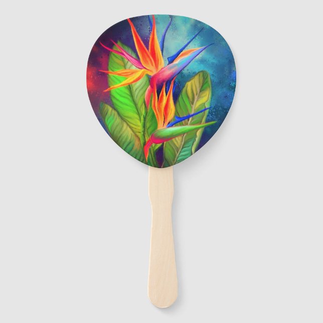Bird of Paradise Flower Hand Fan (Front)