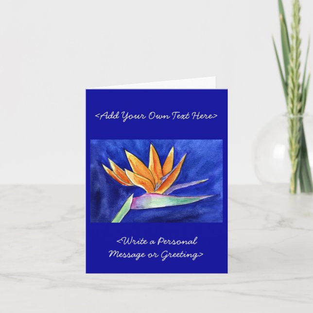 Bird of Paradise Flower Painting Note Cards (Front)