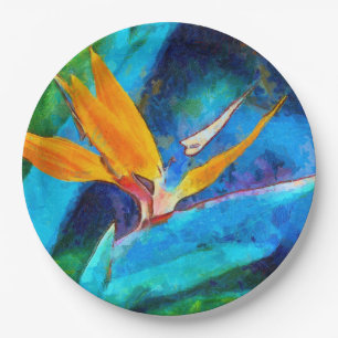 bird of paradise flower paper plate
