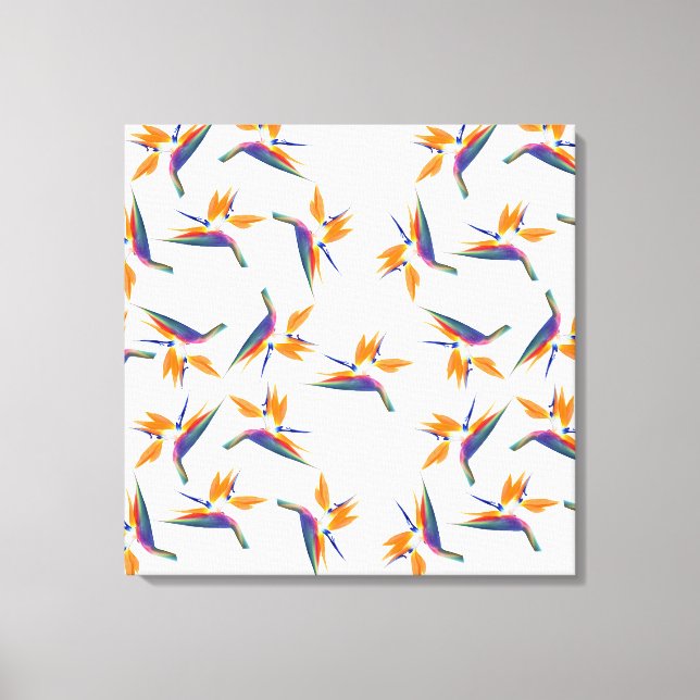 Bird of paradise flower pattern canvas print (Front)