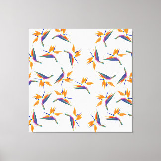 Bird of paradise flower pattern canvas print