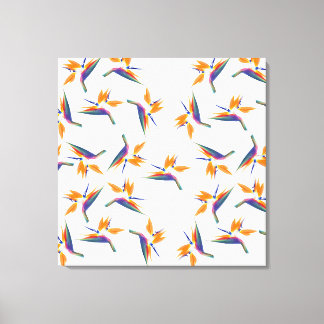 Bird of paradise flower pattern canvas print