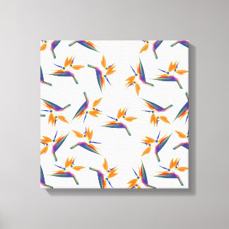 Bird of paradise flower pattern canvas print