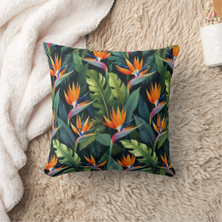 Bird of Paradise Flower Pattern Cushion