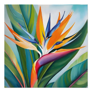 Bird of paradise flower poster