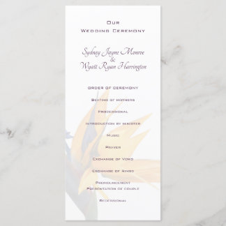 Bird-of-paradise Flower Wedding Program Tall Programme