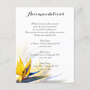 Bird of Paradise Flowers Accommodations Insert