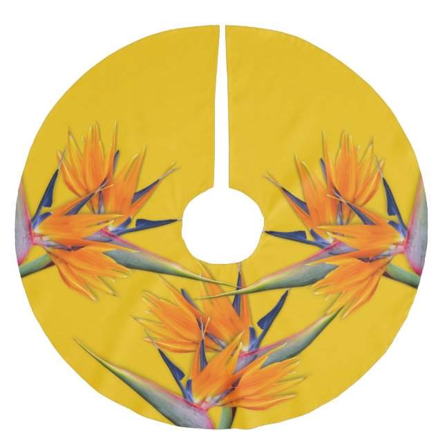 Bird of Paradise Flowers Orange Tree Skirt (Front)