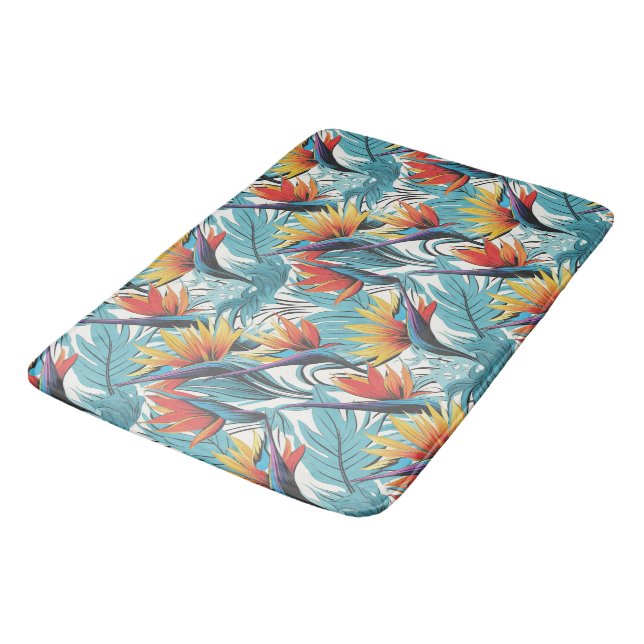 Bird of Paradise Garden Bath Mat (Angled)