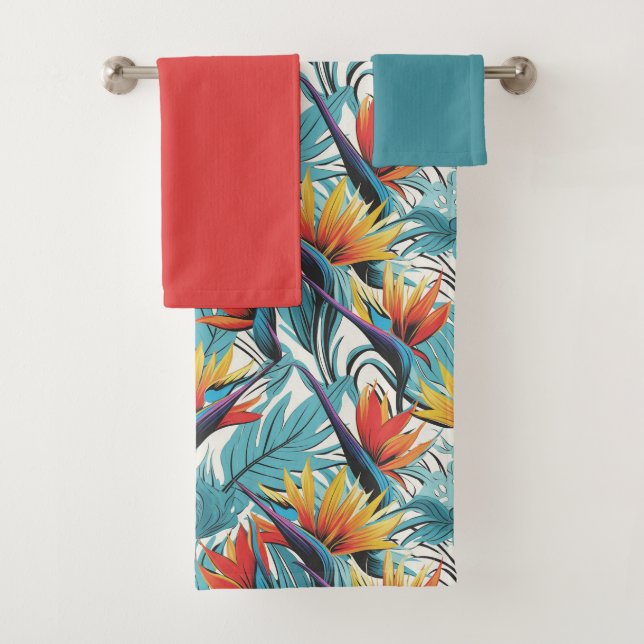 Bird of Paradise Garden Bath Towel Set (Insitu)