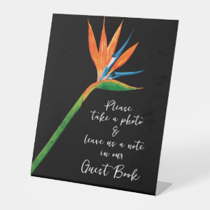 Bird of Paradise Guest Book Pedestal Sign