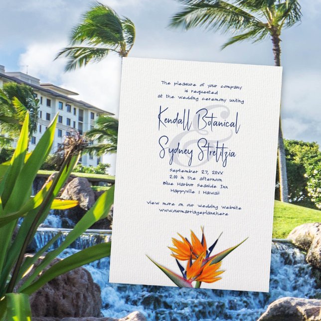 Bird of Paradise Hawaiian Wedding Invitation (Creator Uploaded)