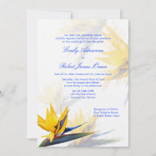 Bird of Paradise Hawaiian Wedding Invitation