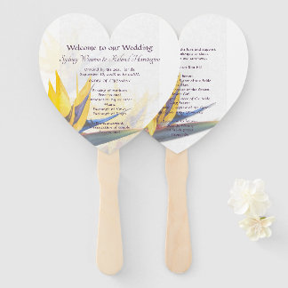 Bird-of-Paradise Heart-Shaped Wedding Fan Program