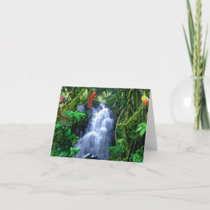 Bird of paradise in rain forest card