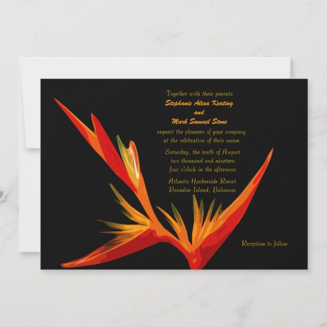Bird of Paradise Invitation (Front)
