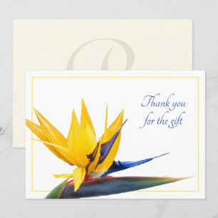 Bird-of-paradise Monogram Thank You Cards