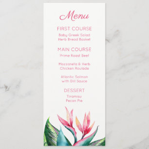 Bird of Paradise Monogram Tropical Menus