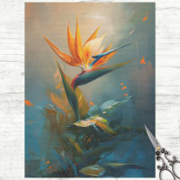 Bird of Paradise Oil Painting Decoupage