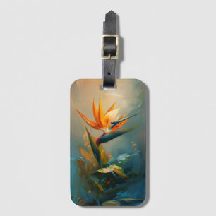 Bird of Paradise Oil Painting Luggage Tag