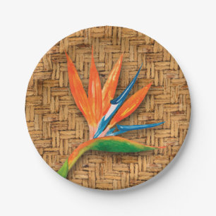 Bird of Paradise on Wicker Paper Plate