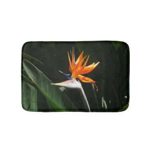 Bird of Paradise Orange Tropical Flower Bath Mat