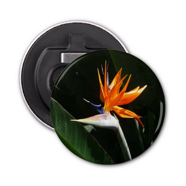 Bird of Paradise Orange Tropical Flower Bottle Opener (Front)