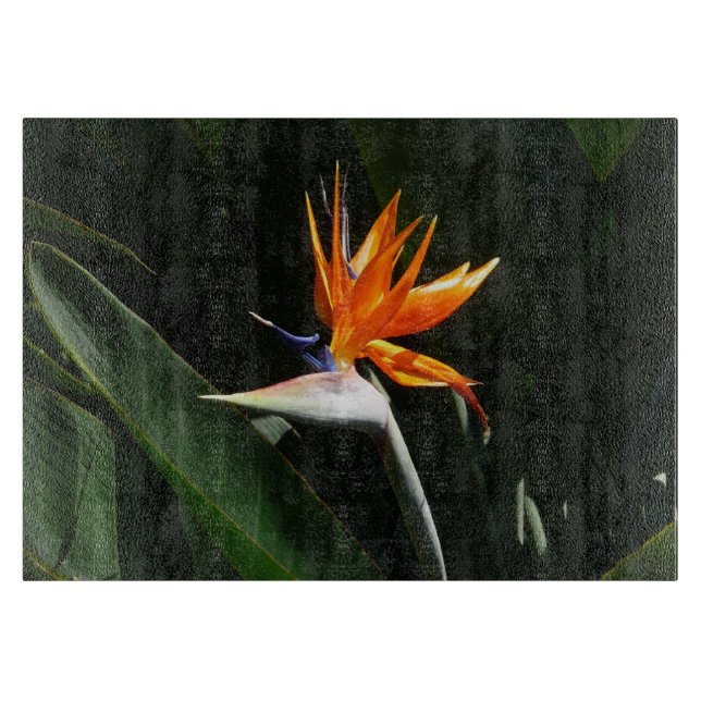 Bird of Paradise Orange Tropical Flower Cutting Board (Front)